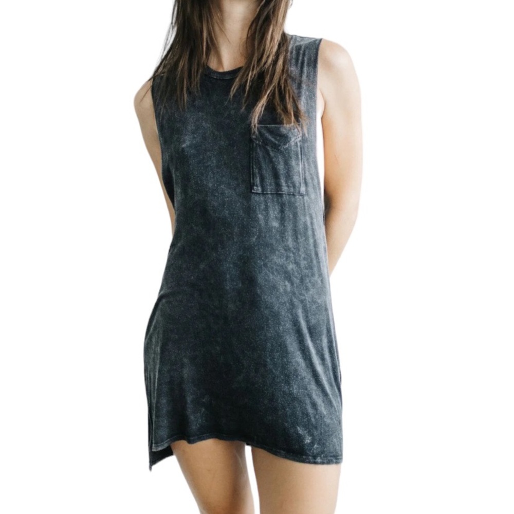 Joah Brown Easy Livin Tank Dress in Washed Graphite